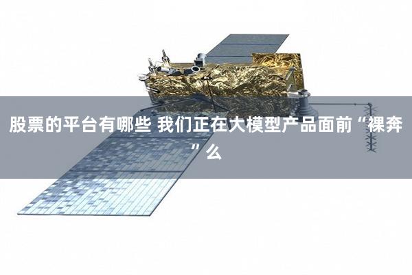 股票的平台有哪些 我们正在大模型产品面前“裸奔”么