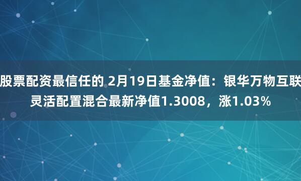 股票配资最信任的 2月19日基金净值：银华万物互联灵活配置混合最新净值1.3008，涨1.03%